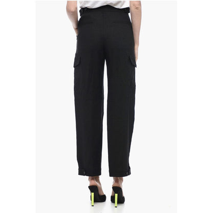 Flax Blend Cargo Pants with Martingales