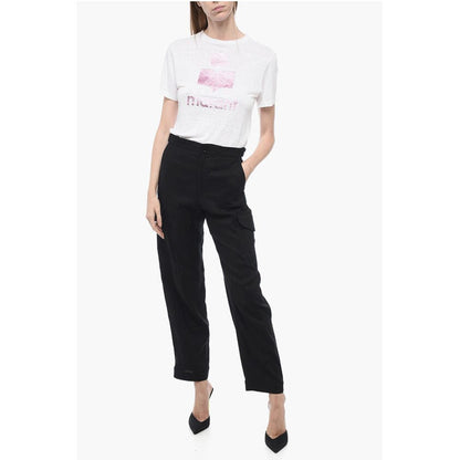 Flax Blend Cargo Pants with Martingales