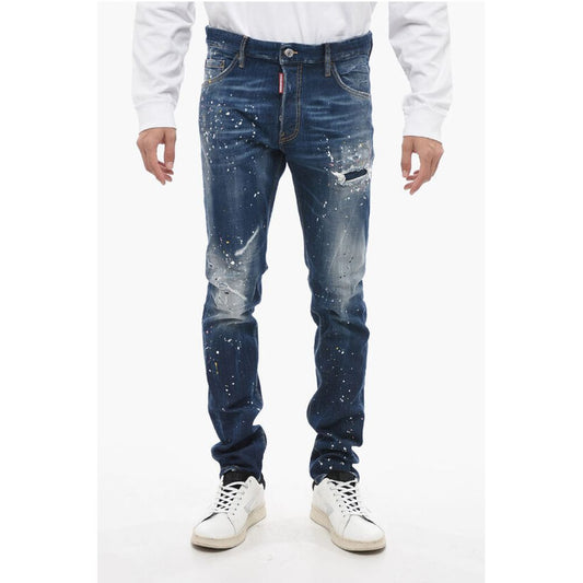 TWINPHONY Dark-washed Cool Guy Denims with Paint Motif