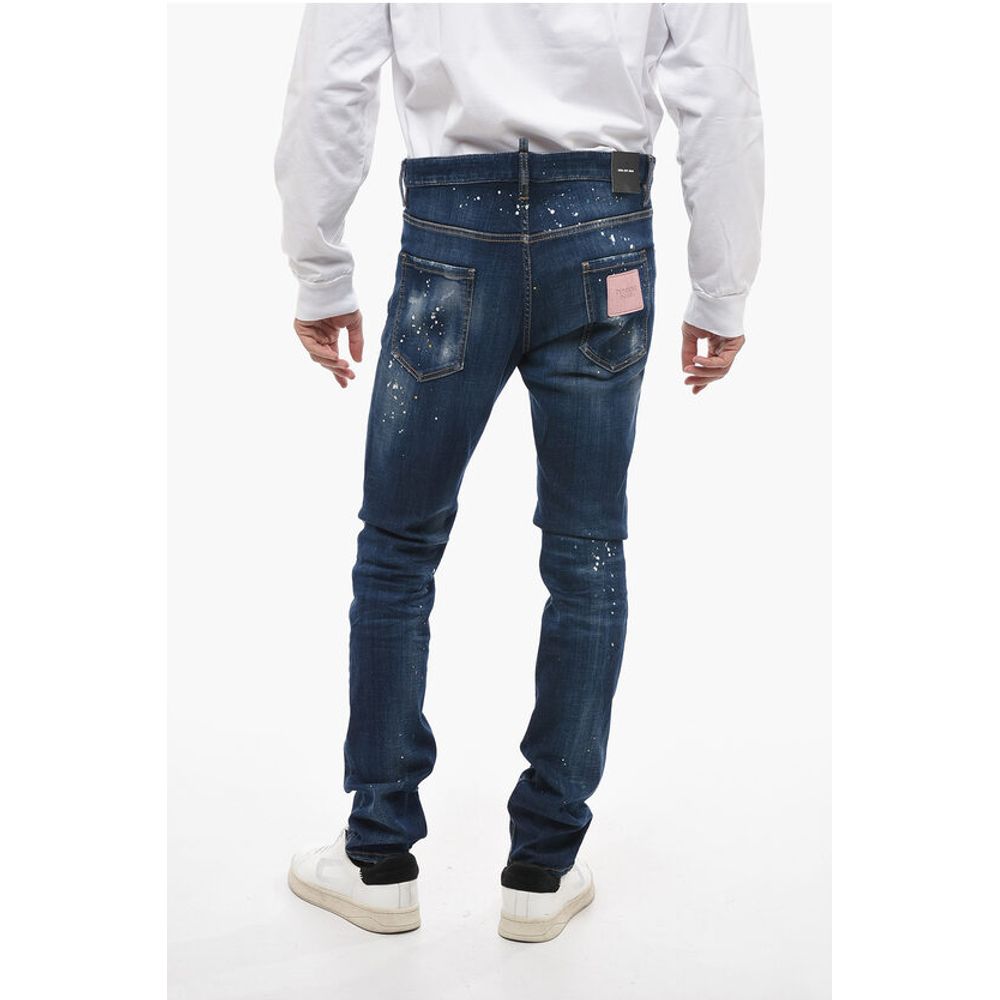 TWINPHONY Dark-washed Cool Guy Denims with Paint Motif