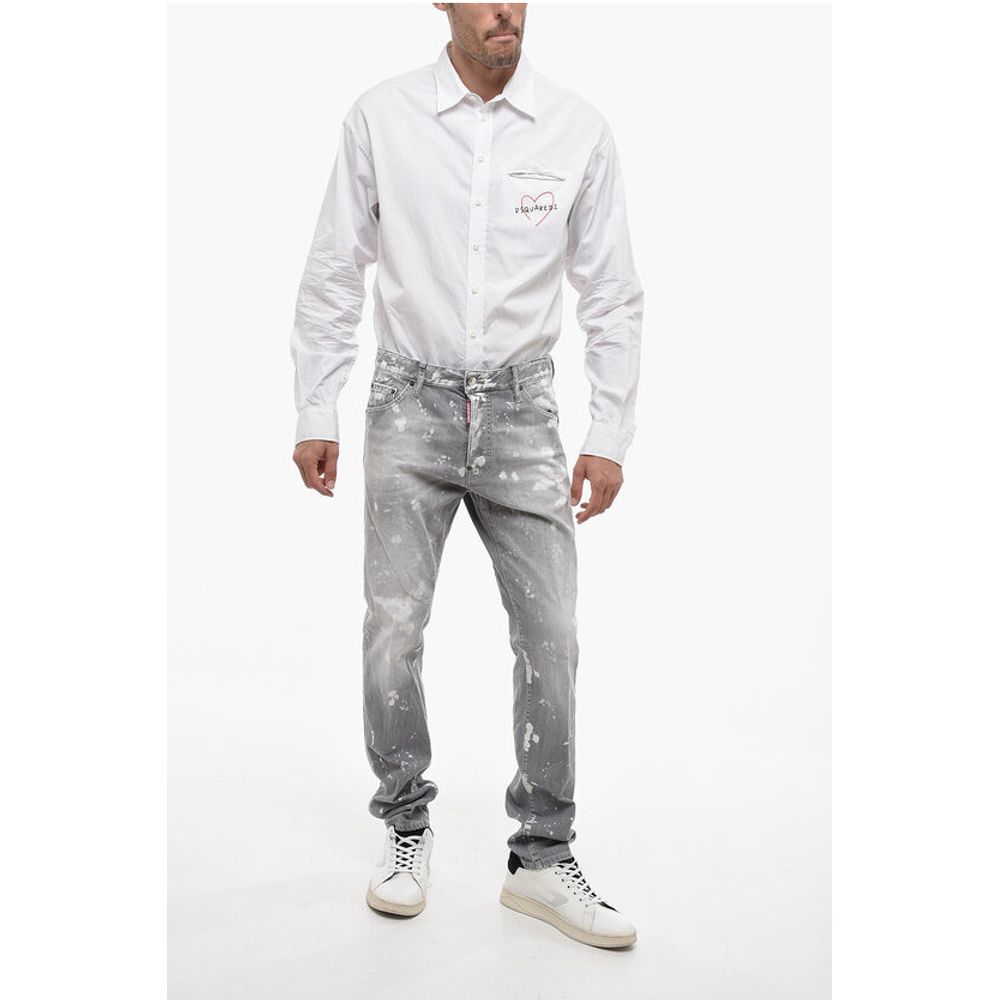 Tapered Fit Cool Guy Denims with Paint Motif