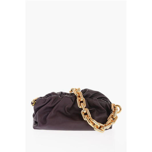 Leather THE CHAIN POUCH Bag with Magnetic Closure