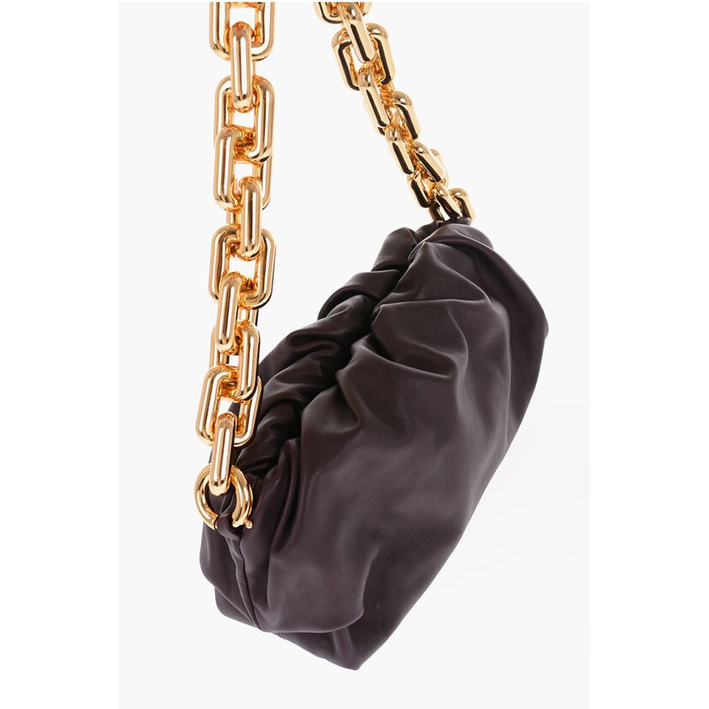 Leather THE CHAIN POUCH Bag with Magnetic Closure