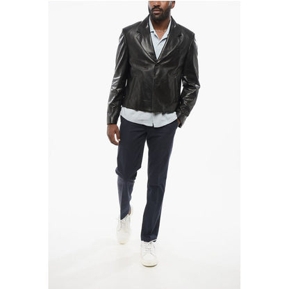Lamb Leather Blazer with Flush Pockets