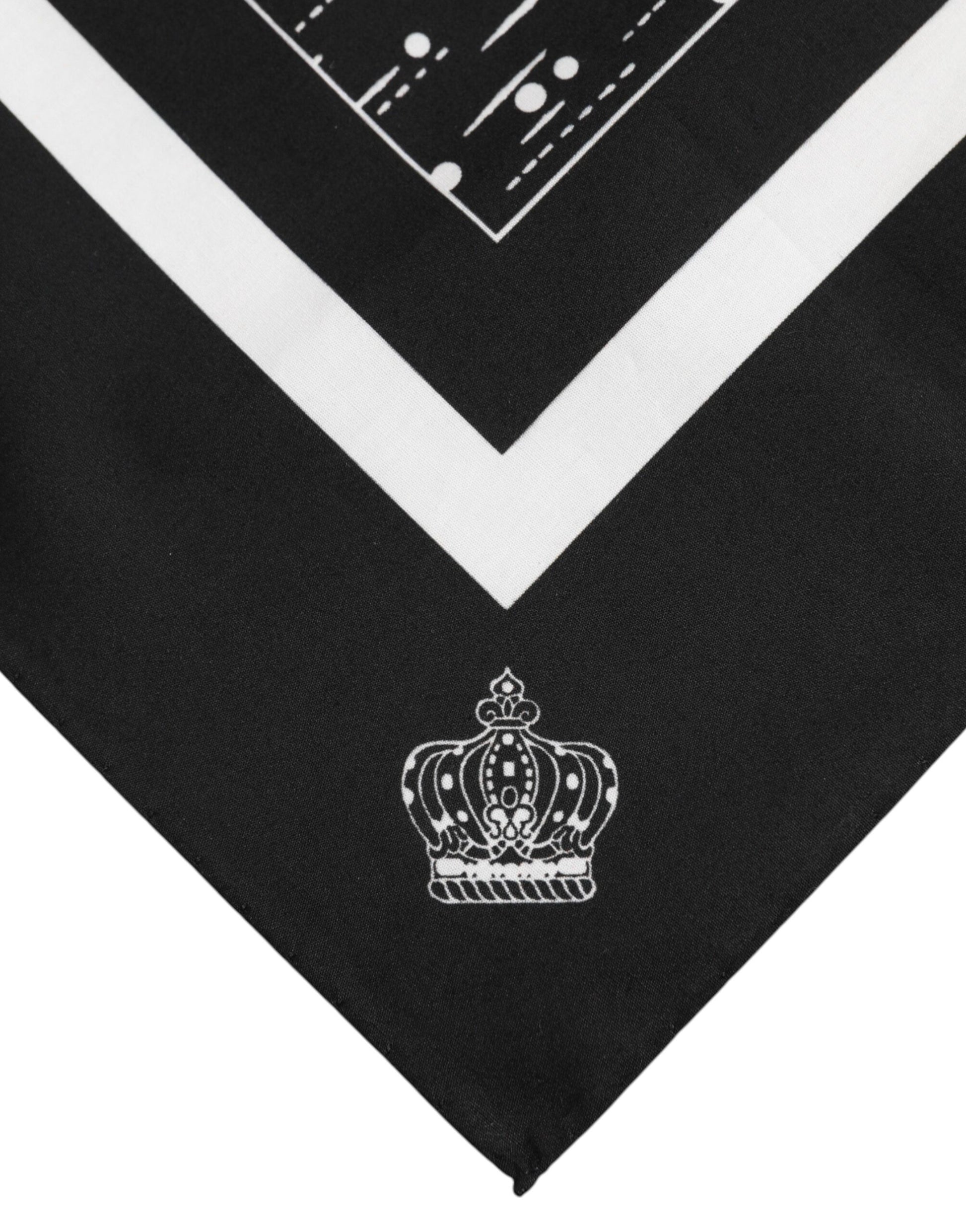 Black White Printed Square Foulard Scarf