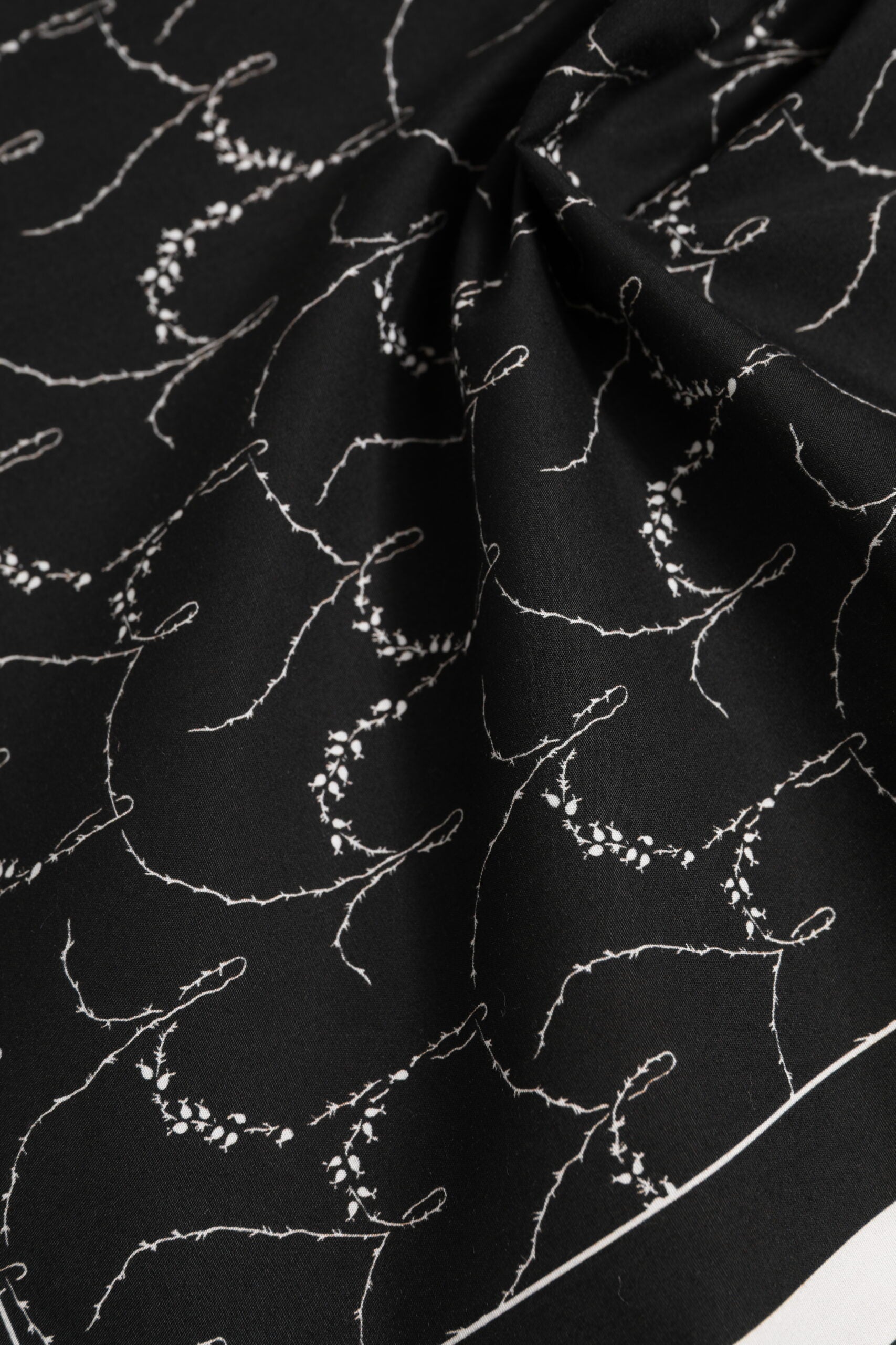 Black White Printed Square Foulard Scarf