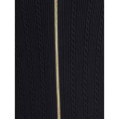BUTTONED TORSADE KNIT LONG MIDI SKIRT