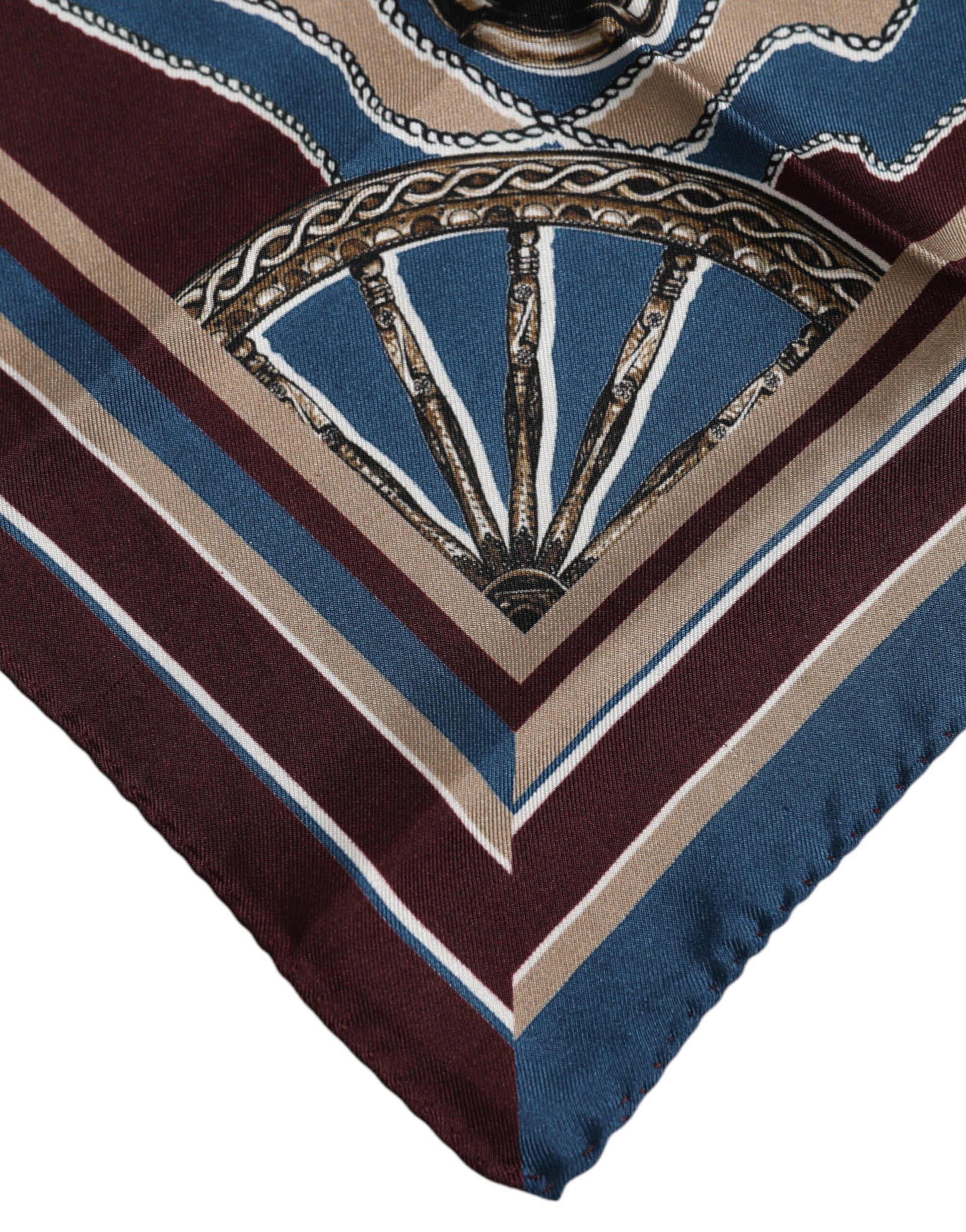 Multicolor Printed Silk Square Foulard Scarf