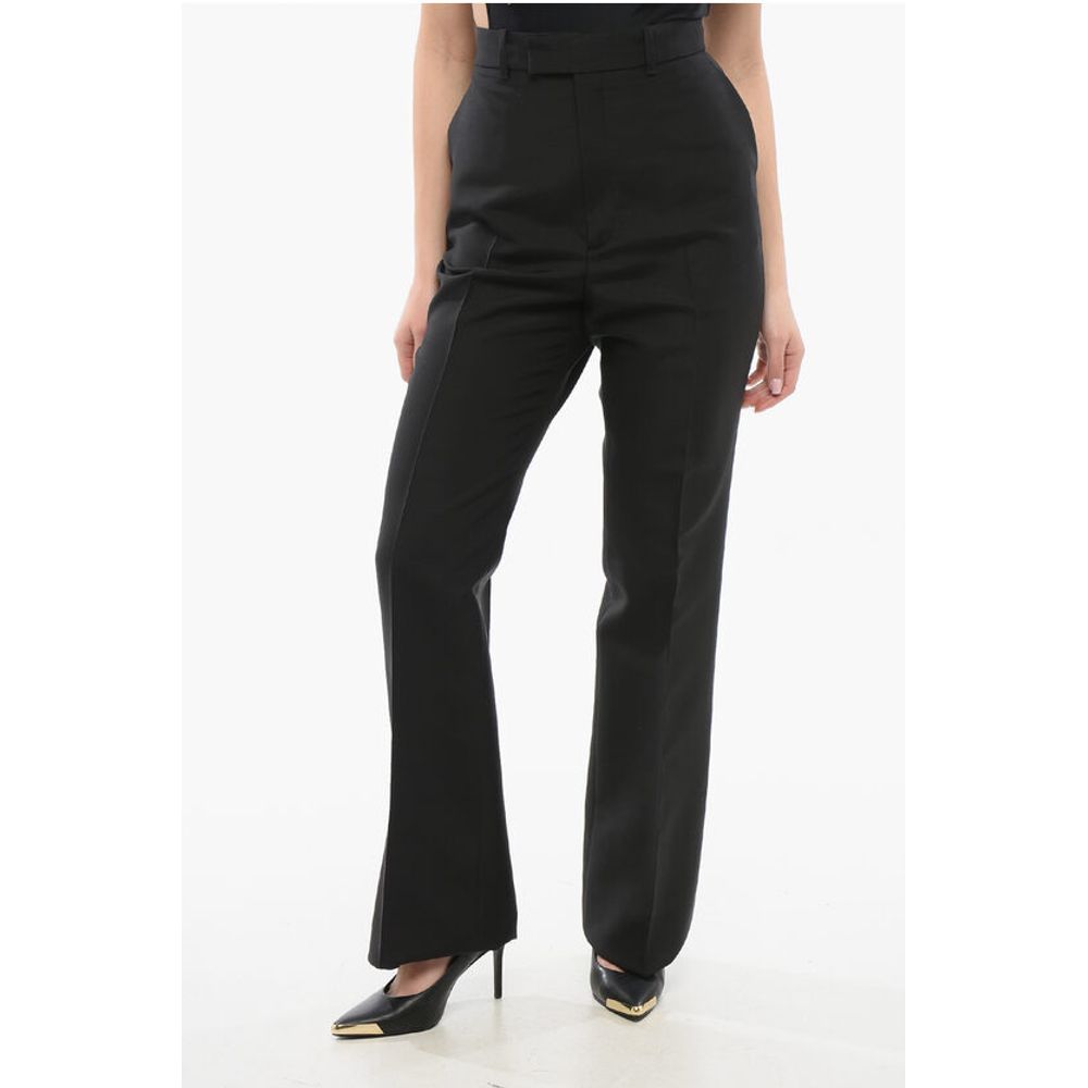 Silk and Wool Wide-leg Pants