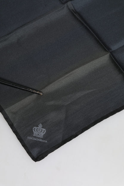 Blue DG Crown Silk Square Men Foulard Scarf