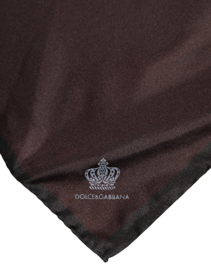 Brown DG Crown Silk Square Men Foulard Scarf