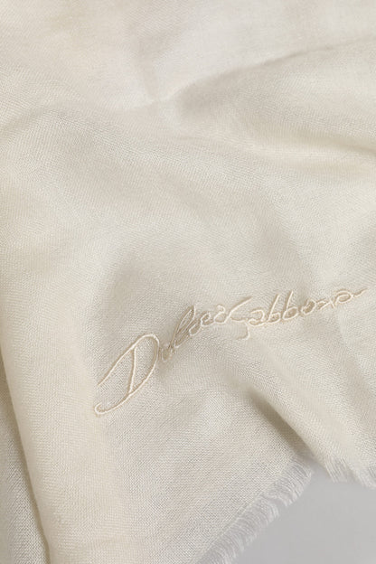 White Cashmere Neck Warmer Wrap Shawl Scarf