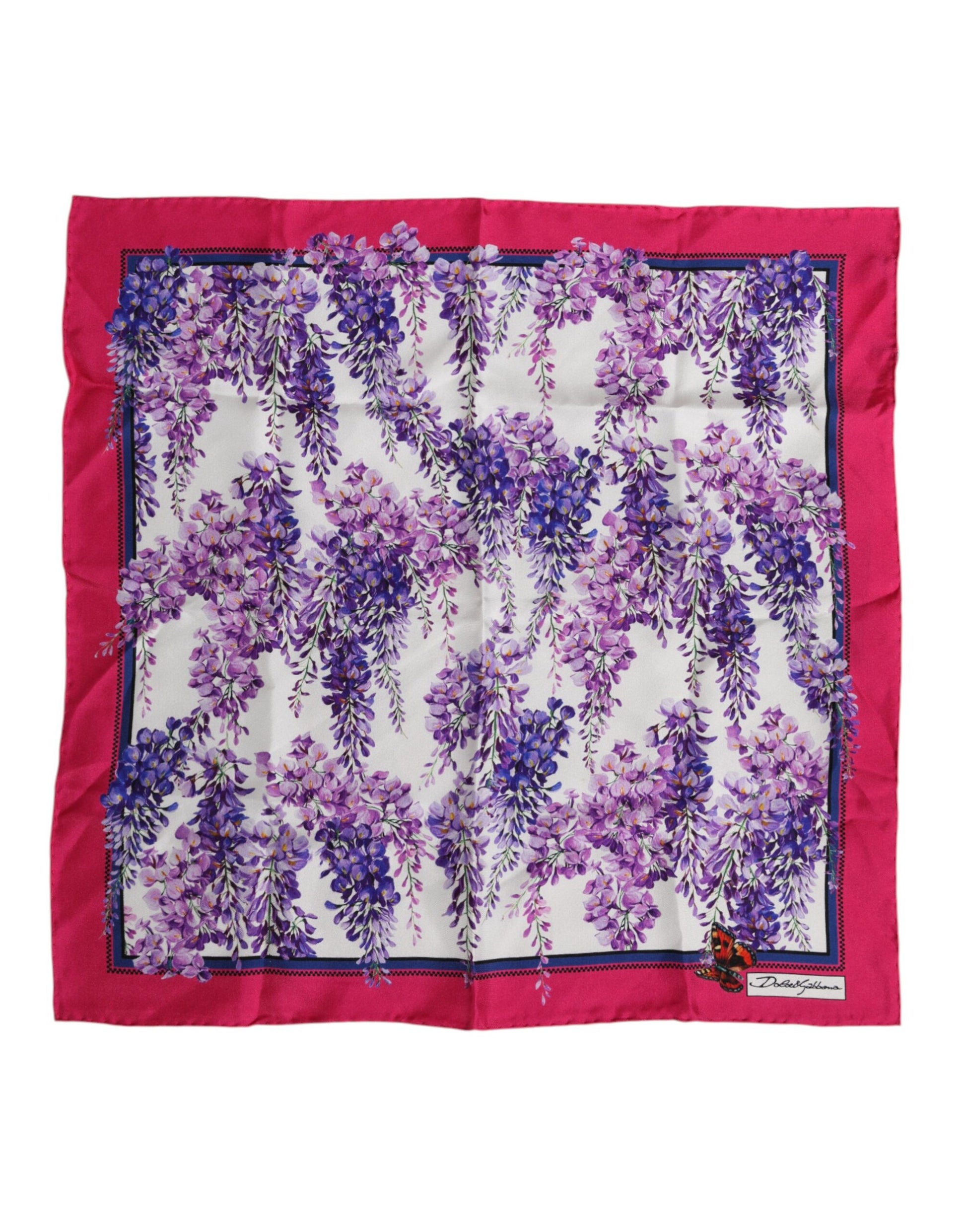 Multicolor Floral Print Square Foulard Scarf