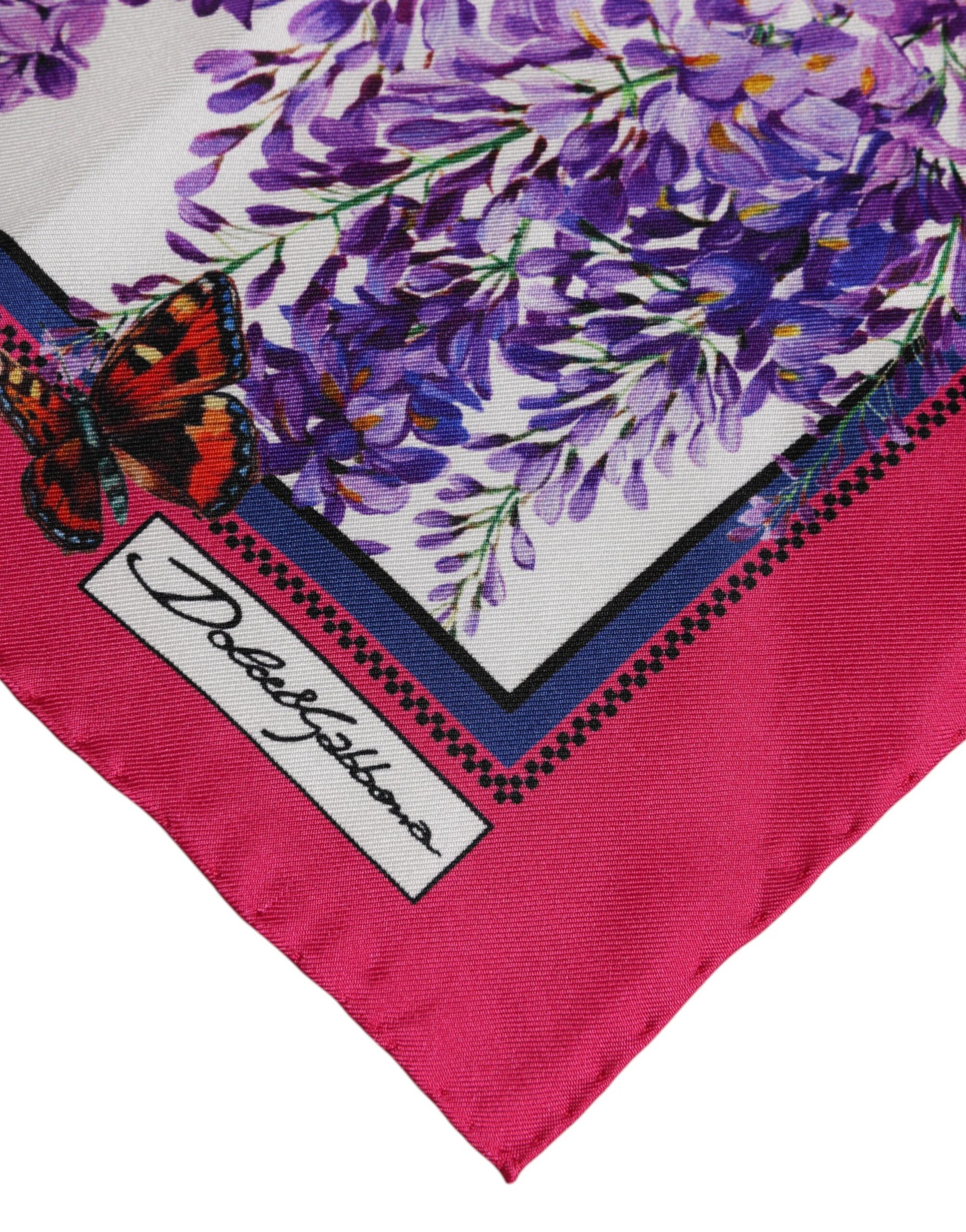 Multicolor Floral Print Square Foulard Scarf
