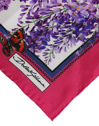 Multicolor Floral Print Square Foulard Scarf