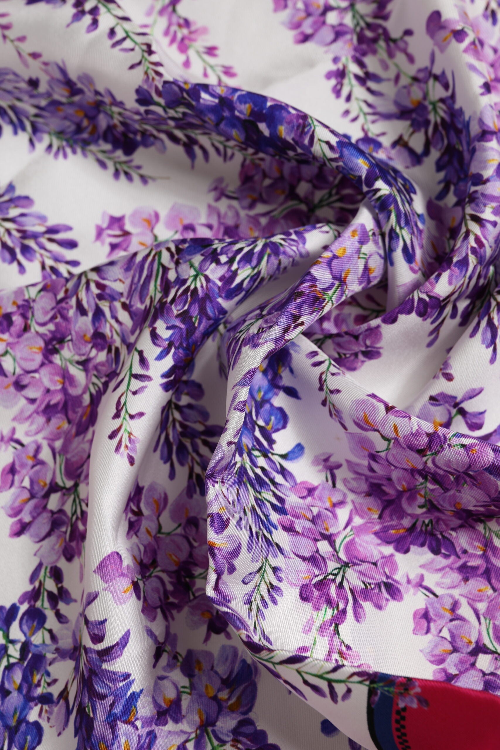 Multicolor Floral Print Square Foulard Scarf
