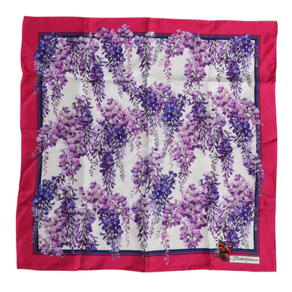 Multicolor Floral Print Square Foulard Scarf