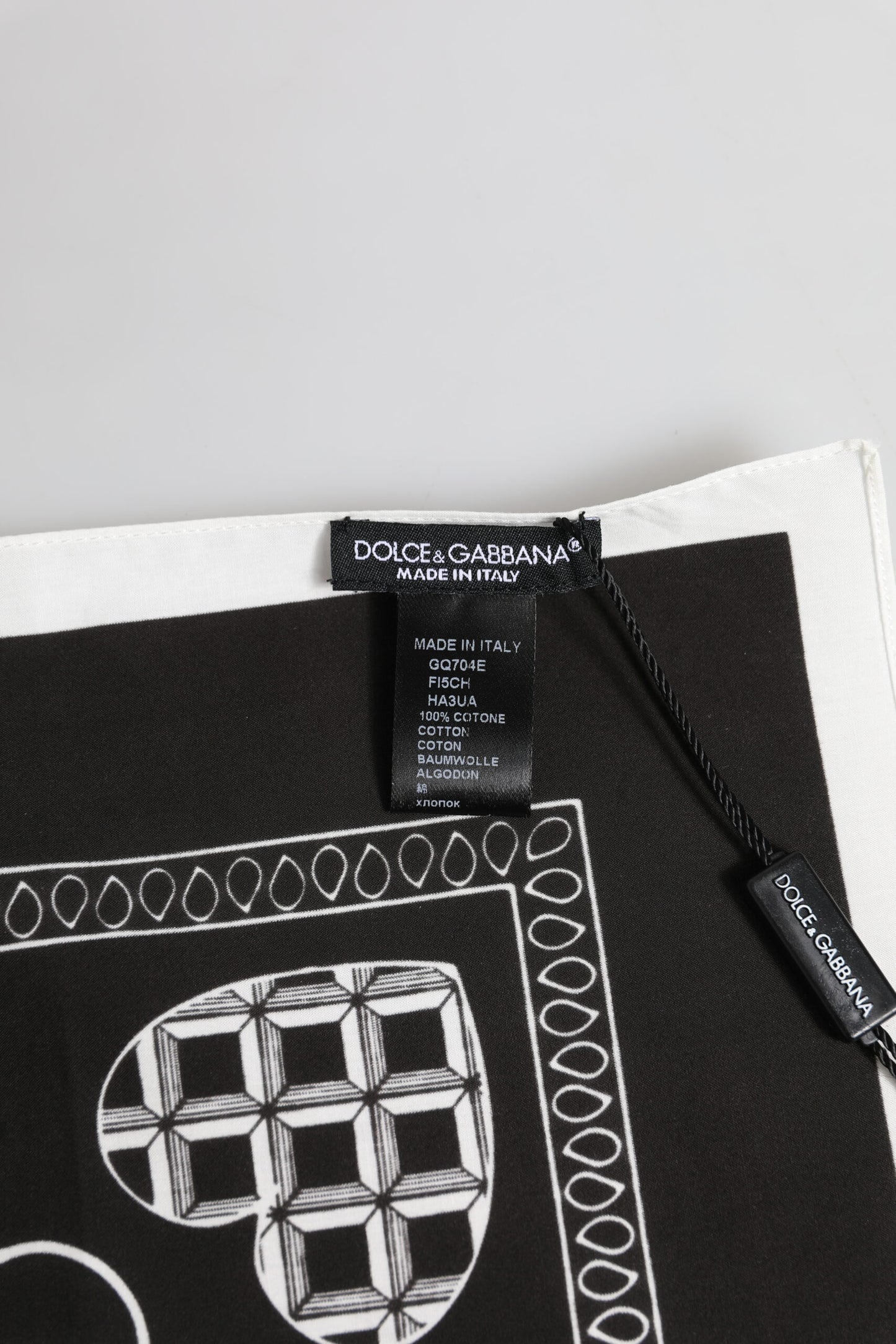 Black White Bandana Square Men Foulard Scarf