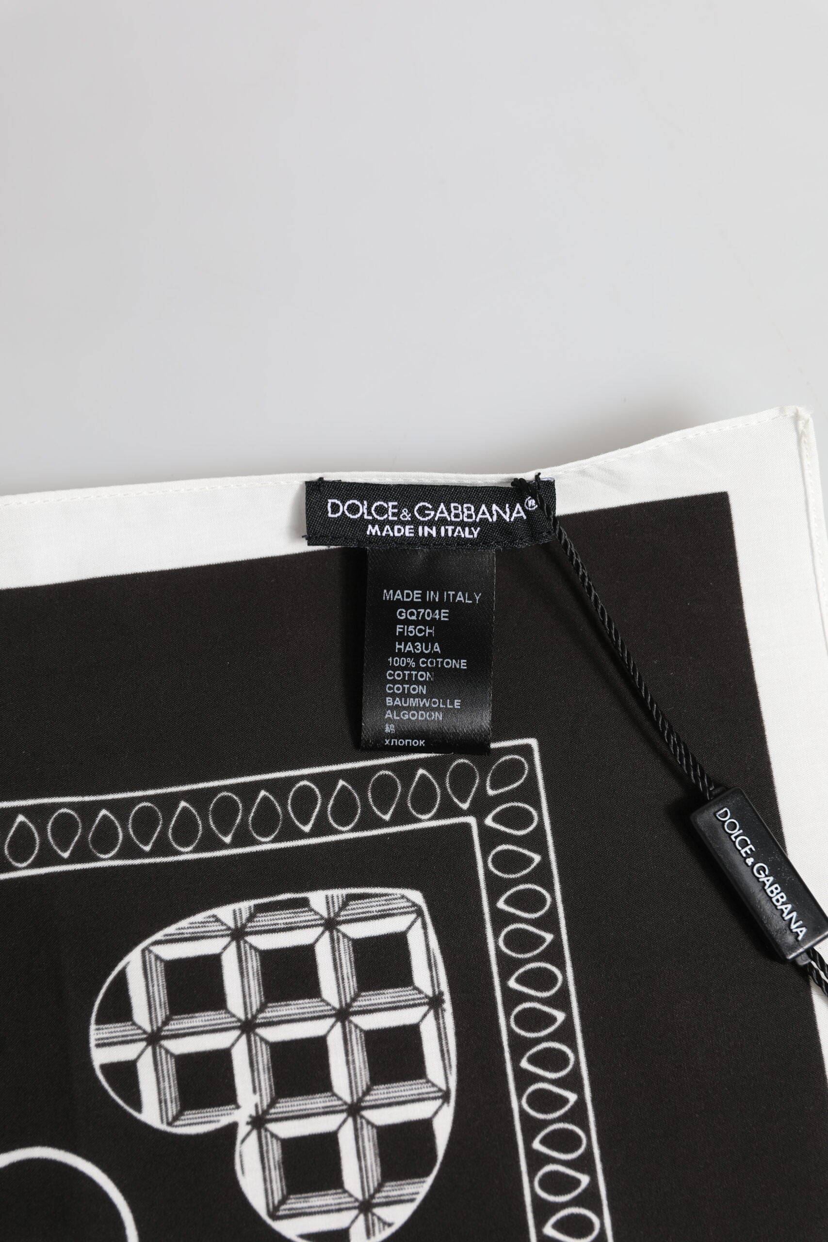 Black White Bandana Square Men Foulard Scarf