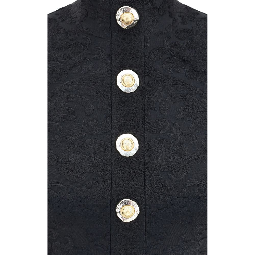 BUTTONED HLTNK BOUCLETTE BAROQUE TOP