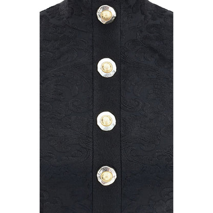 BUTTONED HLTNK BOUCLETTE BAROQUE TOP