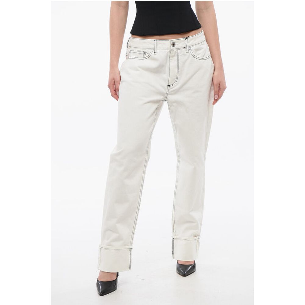 Straight-Fit Denims with Contrasting Stitching 20cm