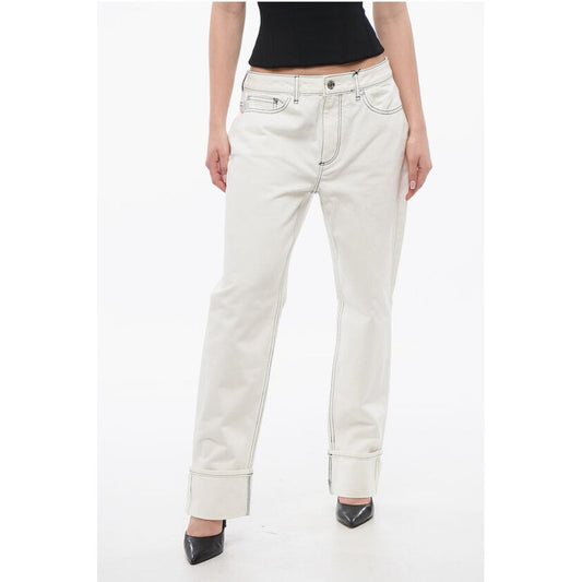 Straight-Fit Denims with Contrasting Stitching 20cm