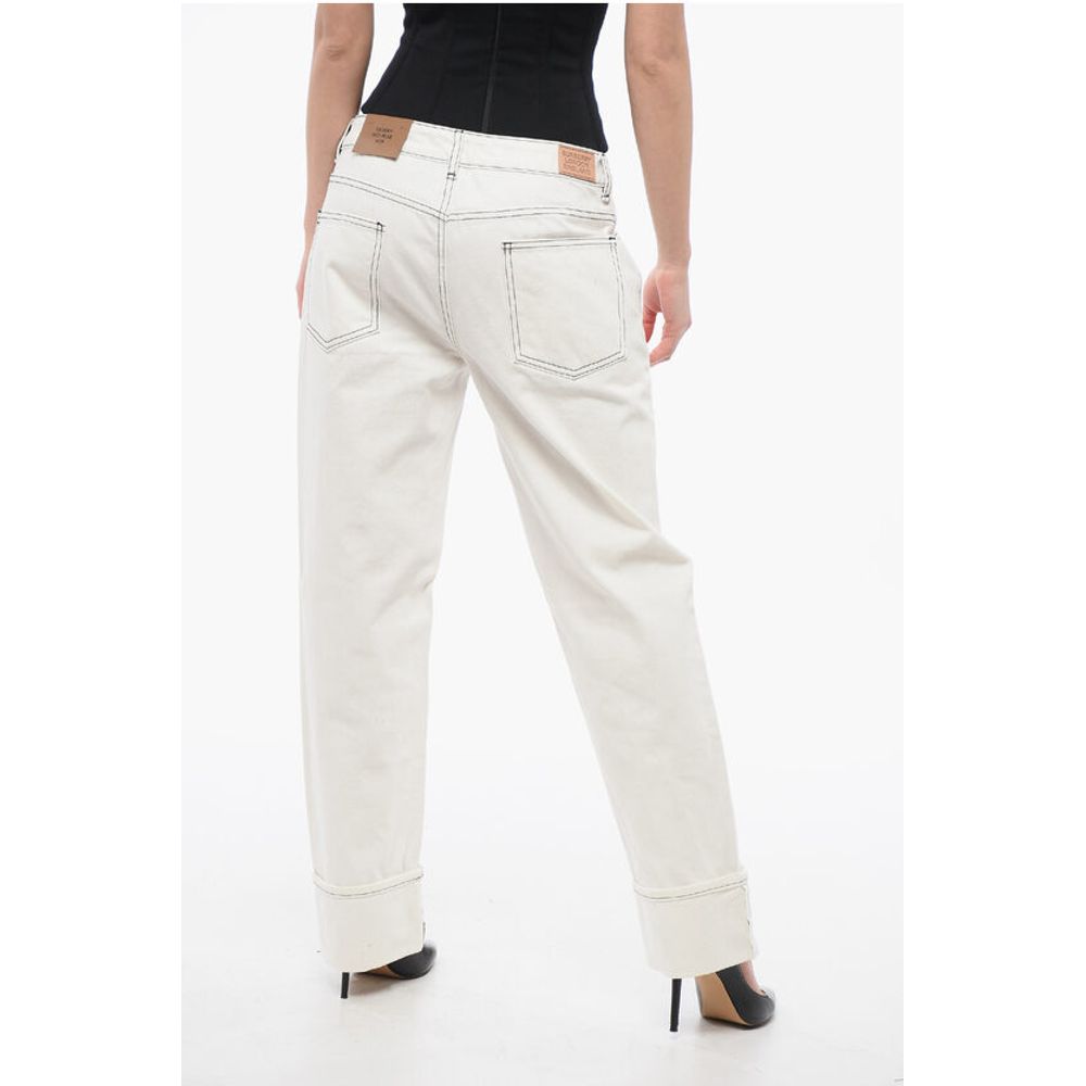 Straight-Fit Denims with Contrasting Stitching 20cm