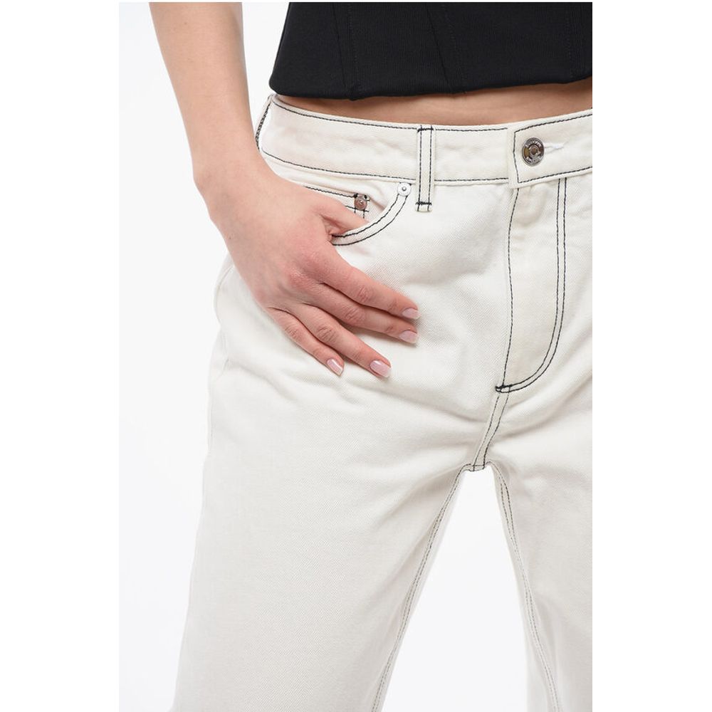 Straight-Fit Denims with Contrasting Stitching 20cm