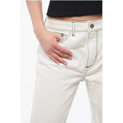 Straight-Fit Denims with Contrasting Stitching 20cm