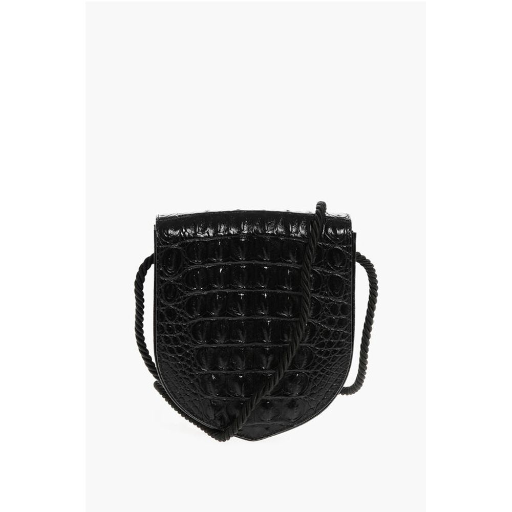 Embossed Leather ECUSSON Crossbody Bag with Crocodile Finish