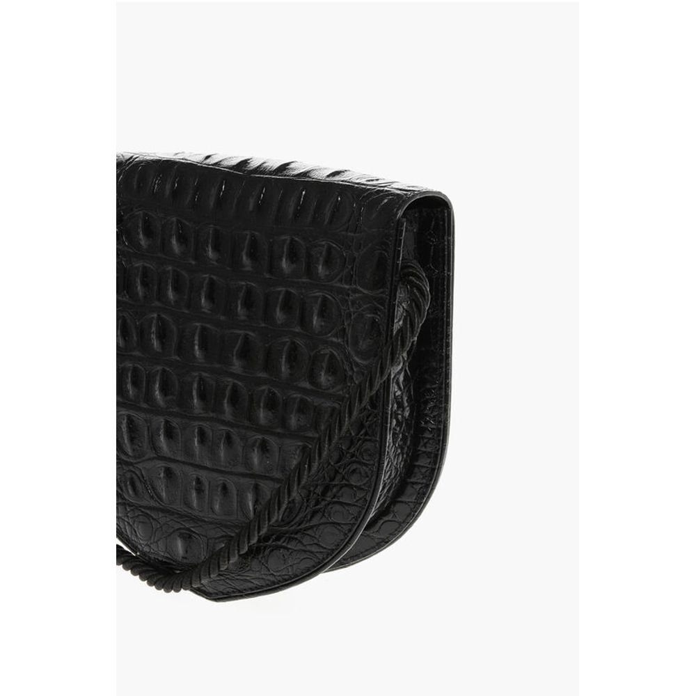 Embossed Leather ECUSSON Crossbody Bag with Crocodile Finish