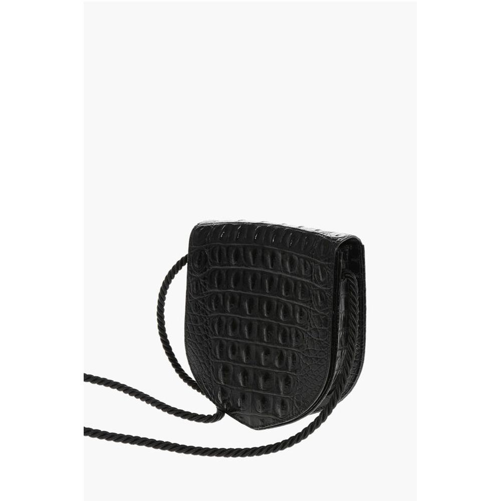 Embossed Leather ECUSSON Crossbody Bag with Crocodile Finish