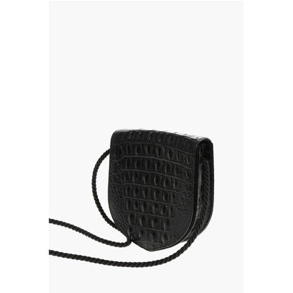 Embossed Leather ECUSSON Crossbody Bag with Crocodile Finish