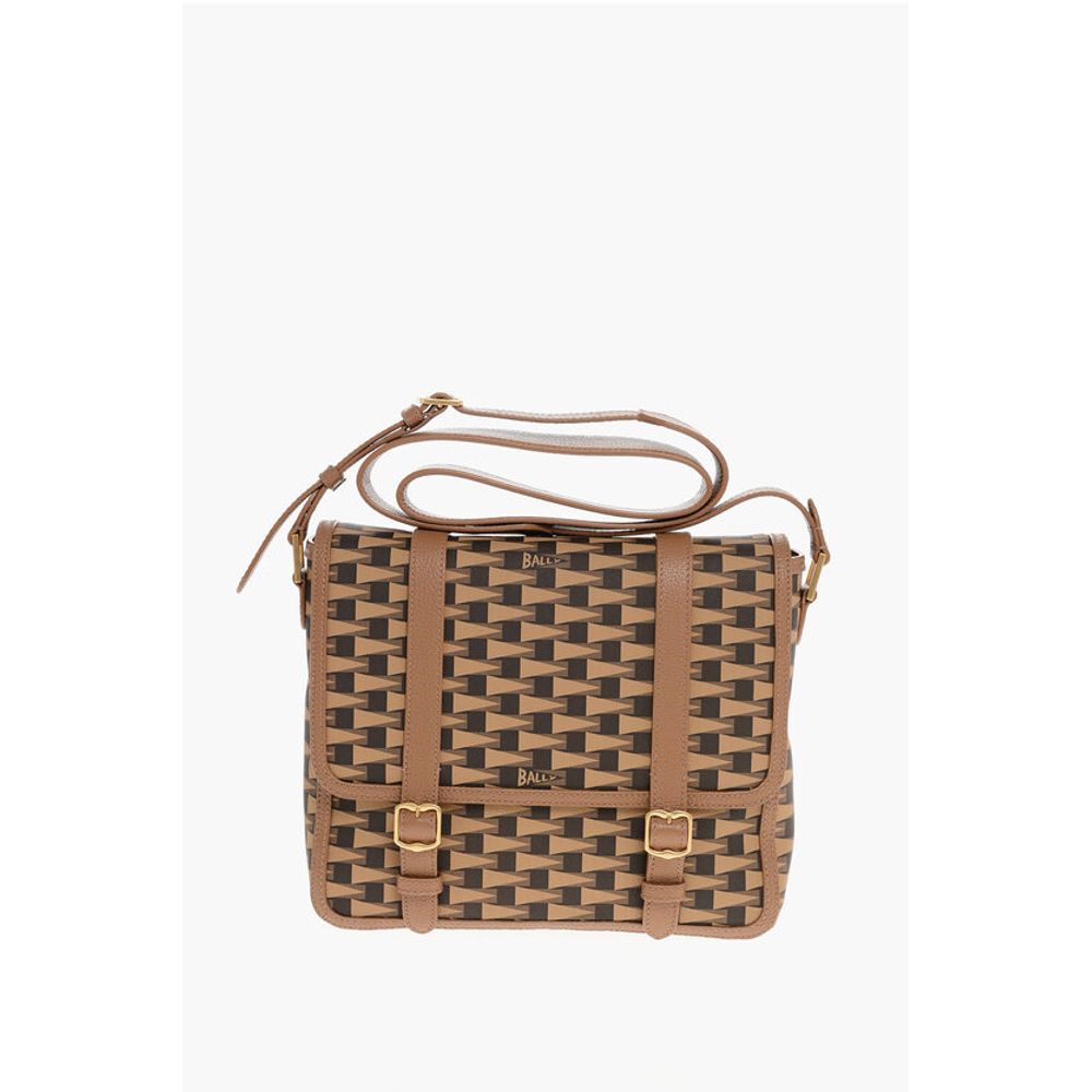 Geometric Patterned Eco-leather Messenger Bag