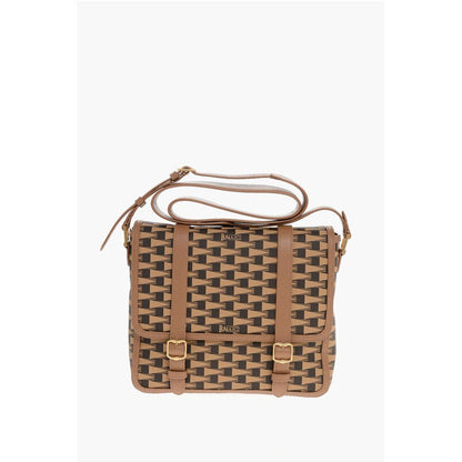 Geometric Patterned Eco-leather Messenger Bag