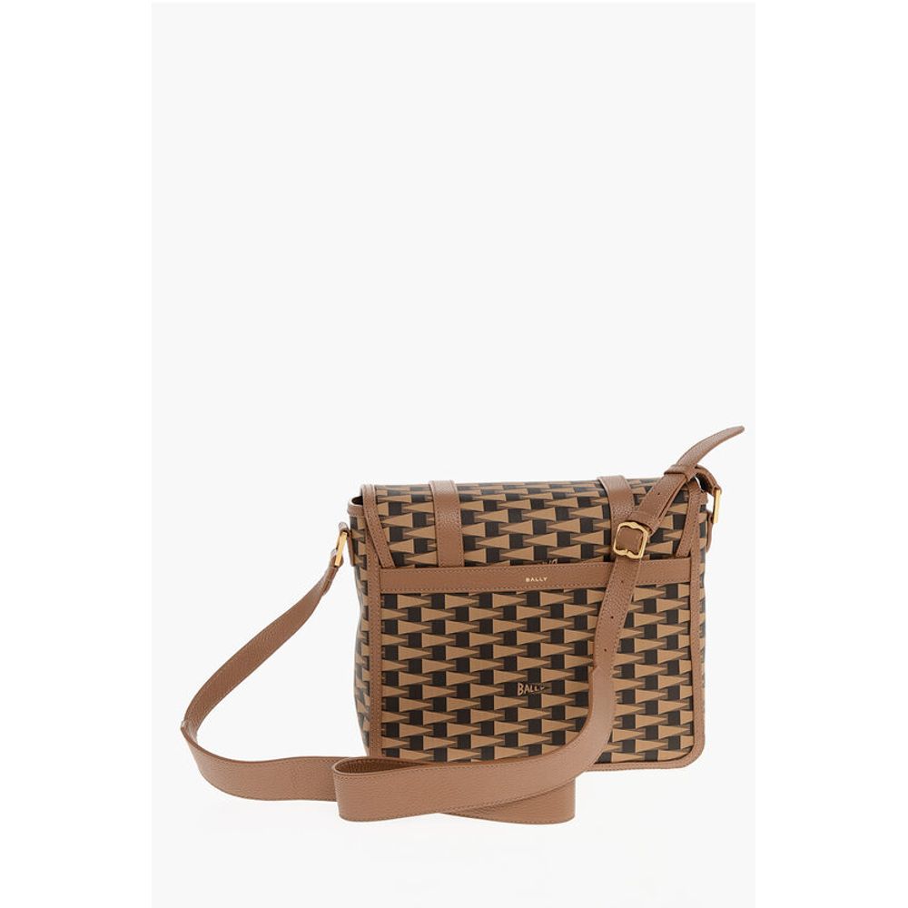 Geometric Patterned Eco-leather Messenger Bag