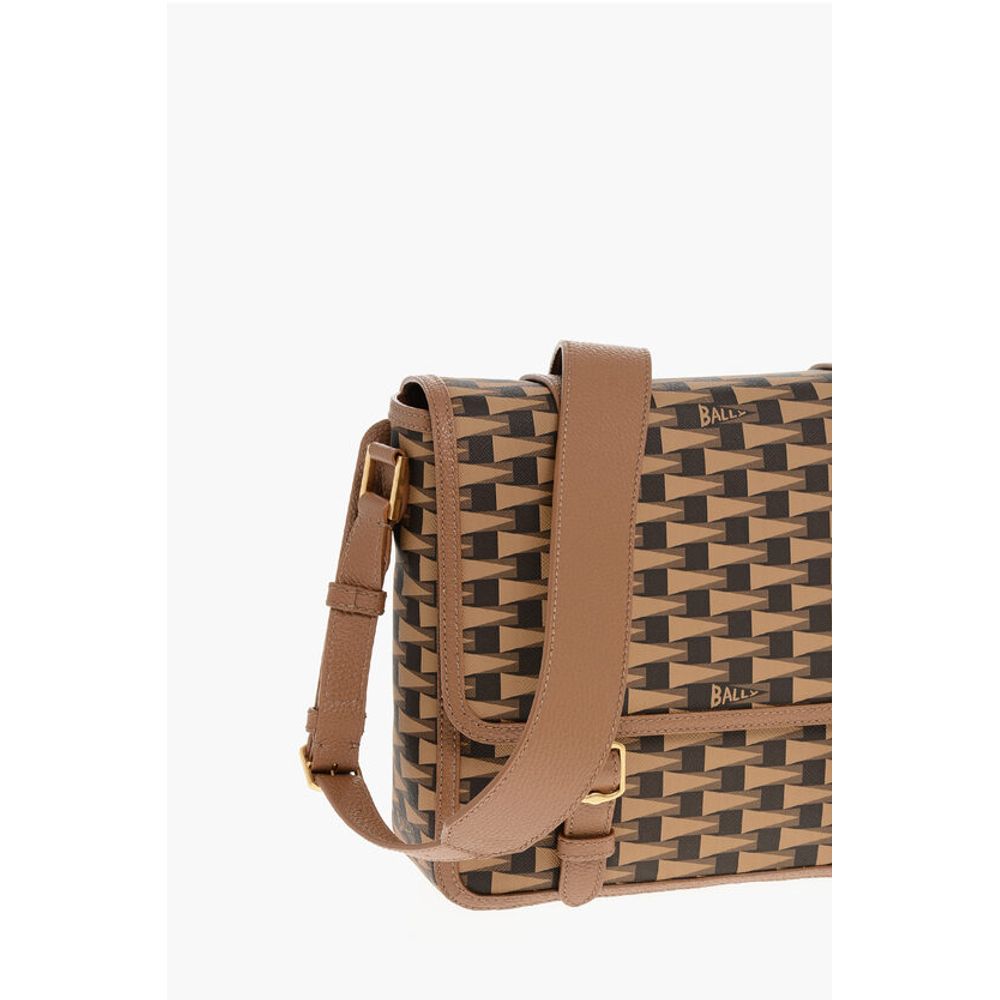 Geometric Patterned Eco-leather Messenger Bag