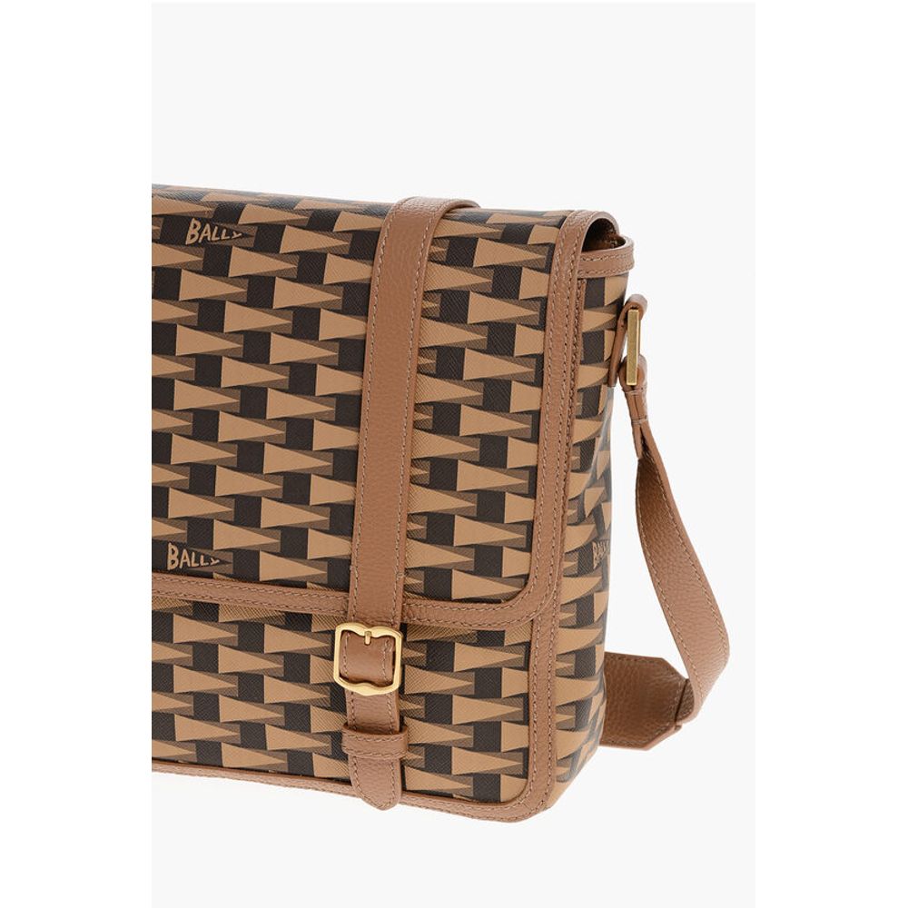 Geometric Patterned Eco-leather Messenger Bag