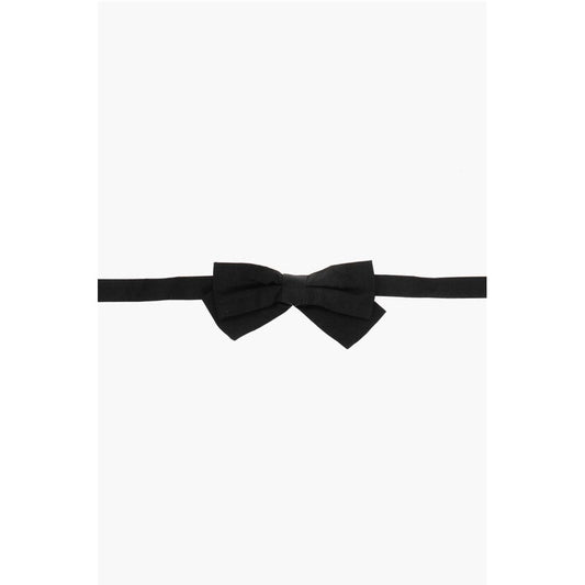 Silk NOIR Bow Tie with Embroidered Logo
