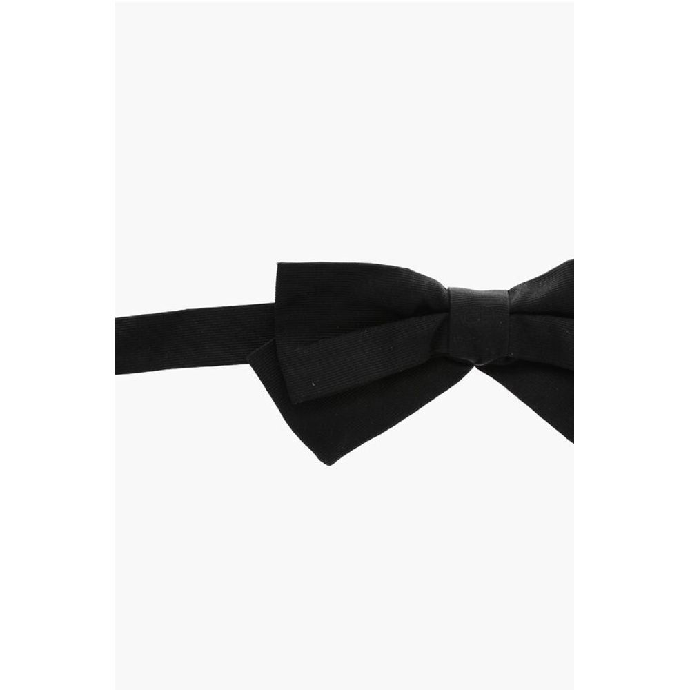 Silk NOIR Bow Tie with Embroidered Logo