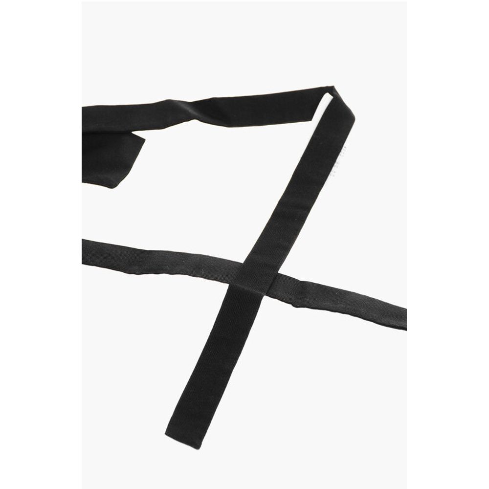 Silk NOIR Bow Tie with Embroidered Logo
