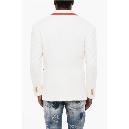 Terry Cotton Double Breasted Blazer with Golden-Buttons
