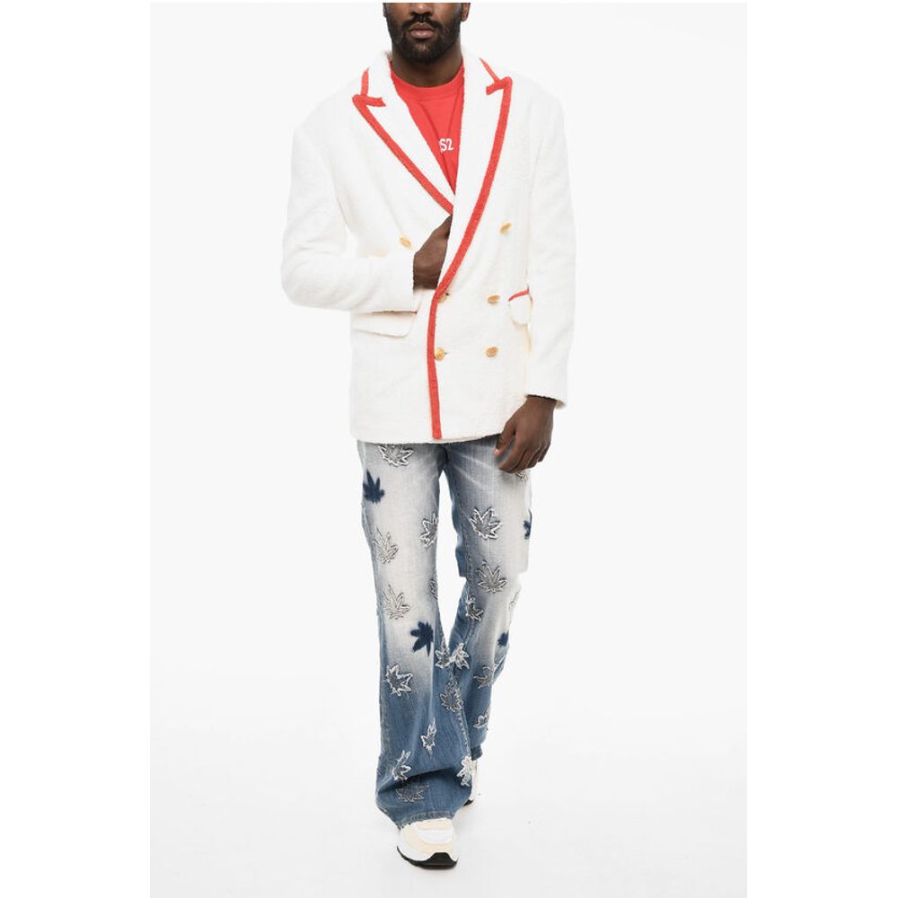 Terry Cotton Double Breasted Blazer with Golden-Buttons