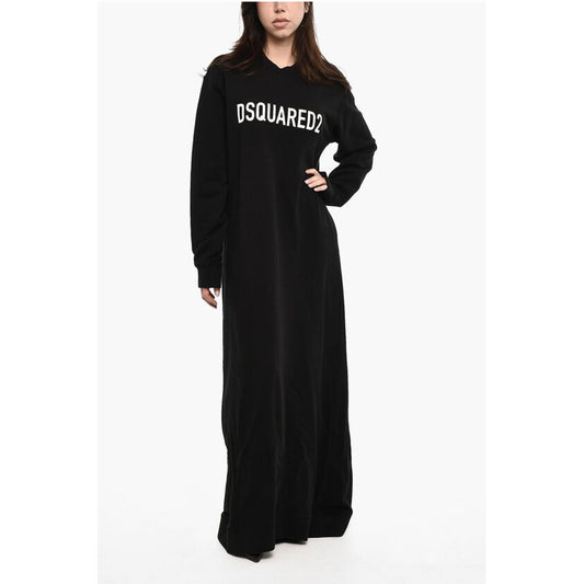 Sweat Maxi Dress with Contrast Logo