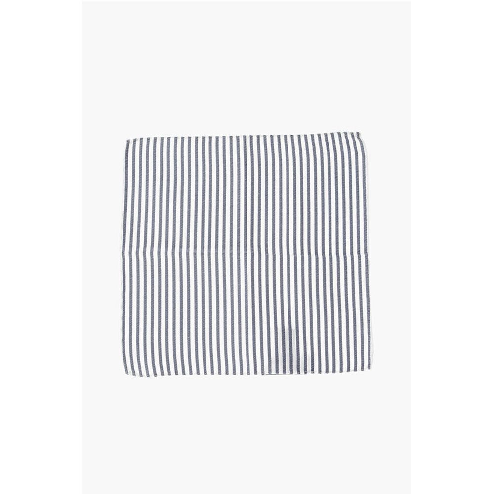 Two-Tone Striped Silk Pocket Square