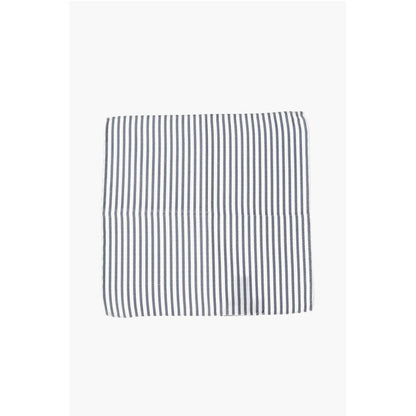 Two-Tone Striped Silk Pocket Square