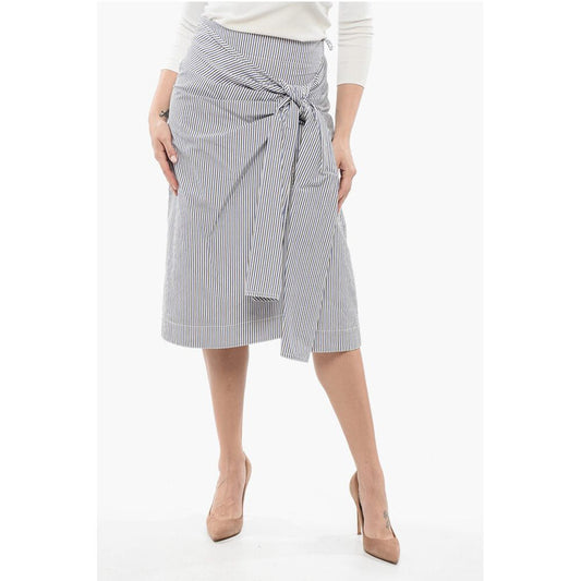 Striped Skirt with Knot Detail