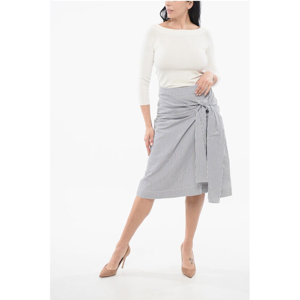 Striped Skirt with Knot Detail