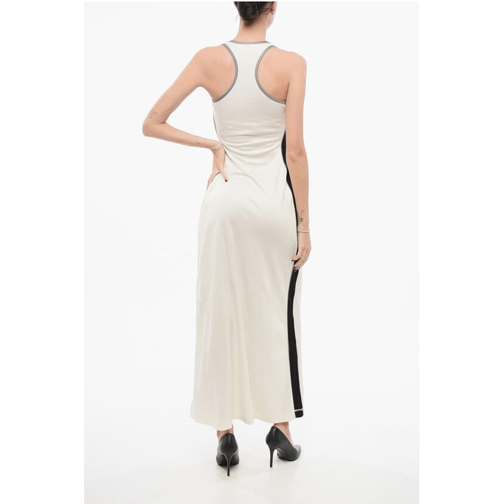 Viscose Slip Dress with Embroidered Logo